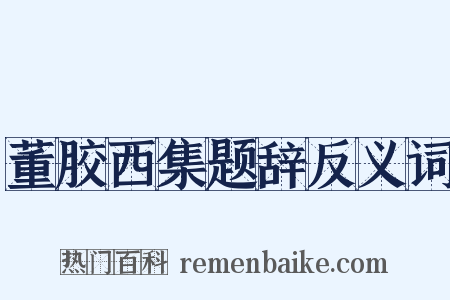 董胶西集题辞反义词是什么意思的图片